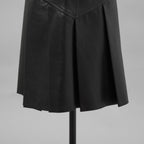 希少 LOUIS VUITTON ルイヴィトン / 美品 21AW ラムスキン アシンメトリー レザー プリーツ スカート / 1A91Y5 / size 38 (BLACK) レディース