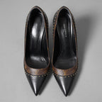 LOUIS VUITTON ルイヴィトン  / シェリー ライン パンプス Cherie pumps モノグラム / size 36 (23cm) BLACK x BROWN）