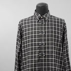 TAKAHIROMIYASHITATheSoloist. タカヒロミヤシタザソロイスト / 美品 25AW フライフロントリボンシャツ 長袖シャツ / 0013AW25 / size 46 (BLACK)