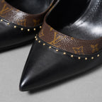LOUIS VUITTON ルイヴィトン  / シェリー ライン パンプス Cherie pumps モノグラム / size 36 (23cm) BLACK x BROWN）