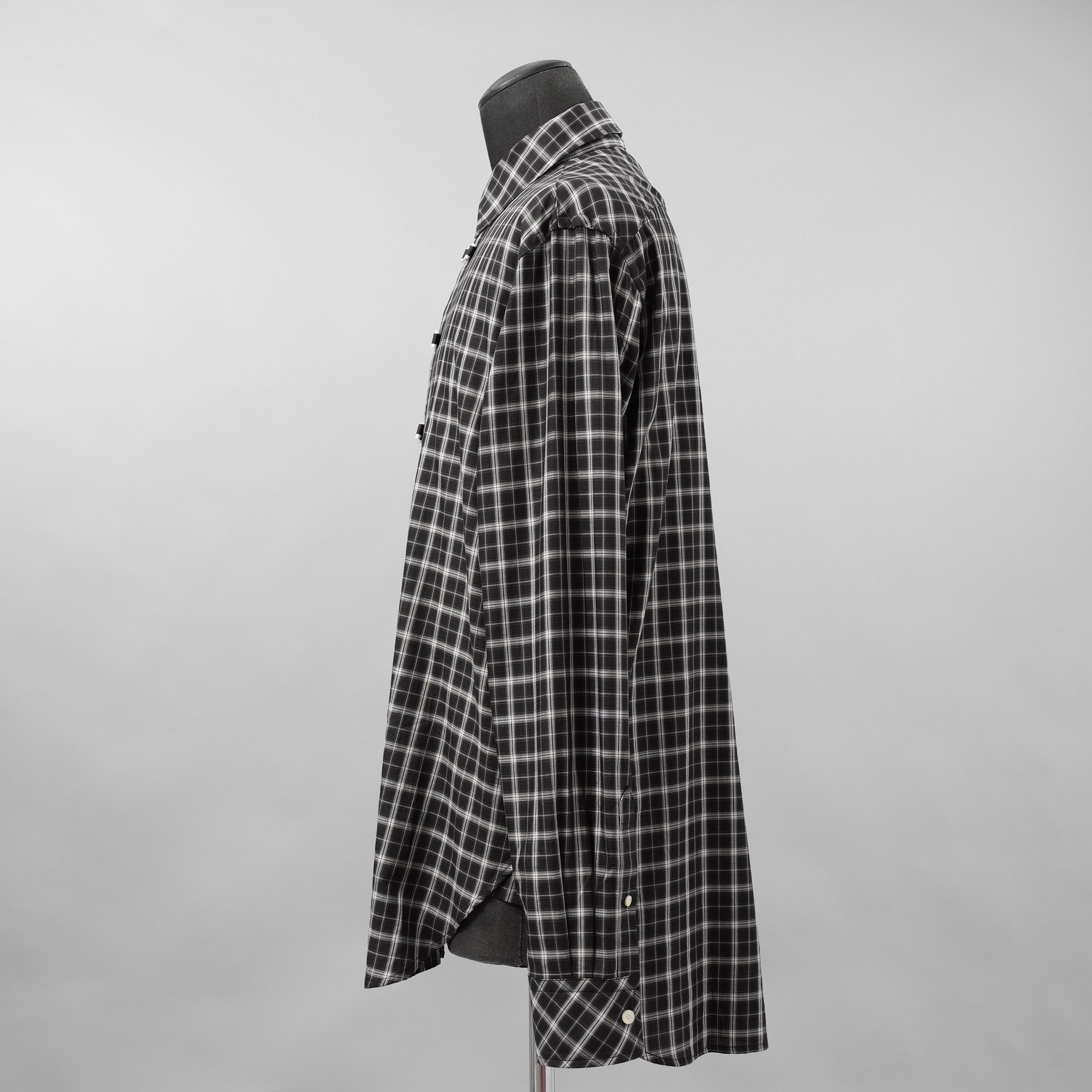 TAKAHIROMIYASHITATheSoloist. タカヒロミヤシタザソロイスト / 美品 25AW フライフロントリボンシャツ 長袖シャツ / 0013AW25 / size 46 (BLACK)