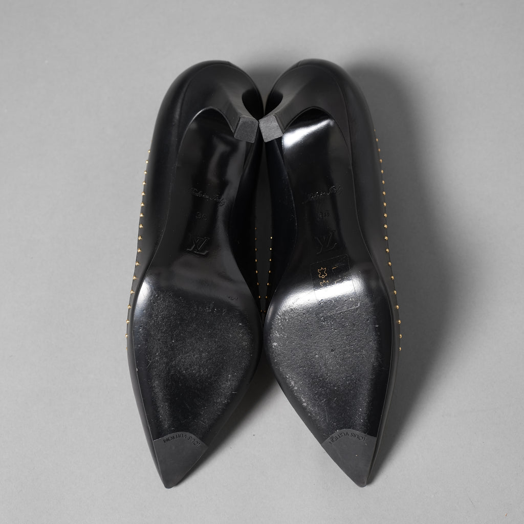 LOUIS VUITTON ルイヴィトン  / シェリー ライン パンプス Cherie pumps モノグラム / size 36 (23cm) BLACK x BROWN）