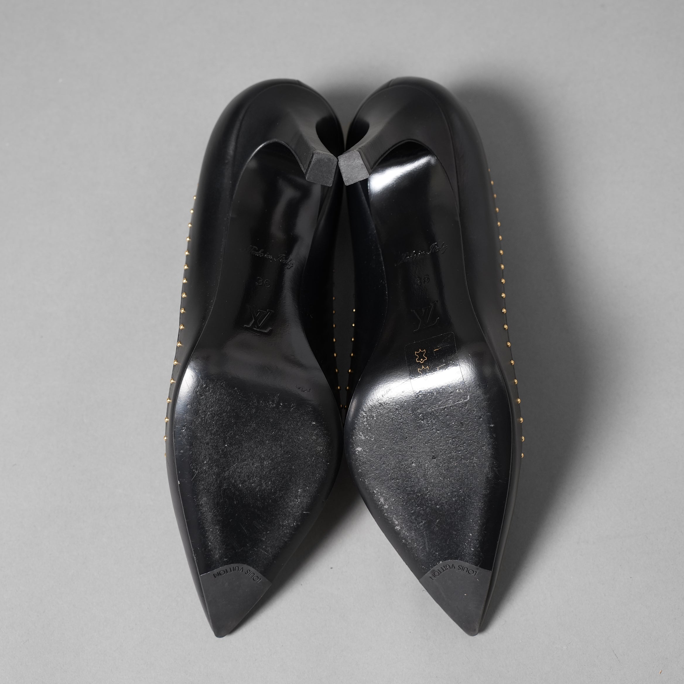 LOUIS VUITTON ルイヴィトン  / シェリー ライン パンプス Cherie pumps モノグラム / size 36 (23cm) BLACK x BROWN）