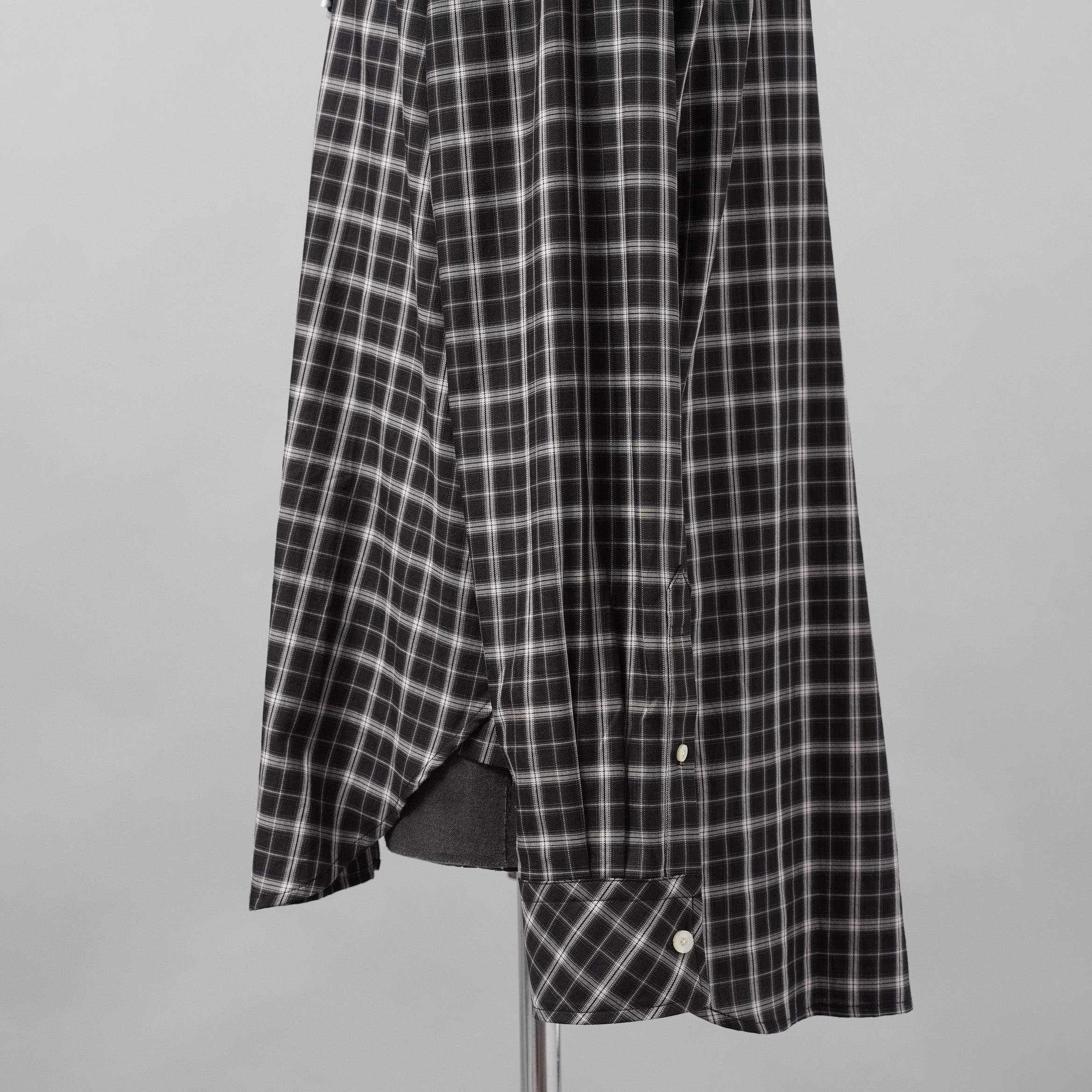 TAKAHIROMIYASHITATheSoloist. タカヒロミヤシタザソロイスト / 美品 25AW フライフロントリボンシャツ 長袖シャツ / 0013AW25 / size 46 (BLACK)