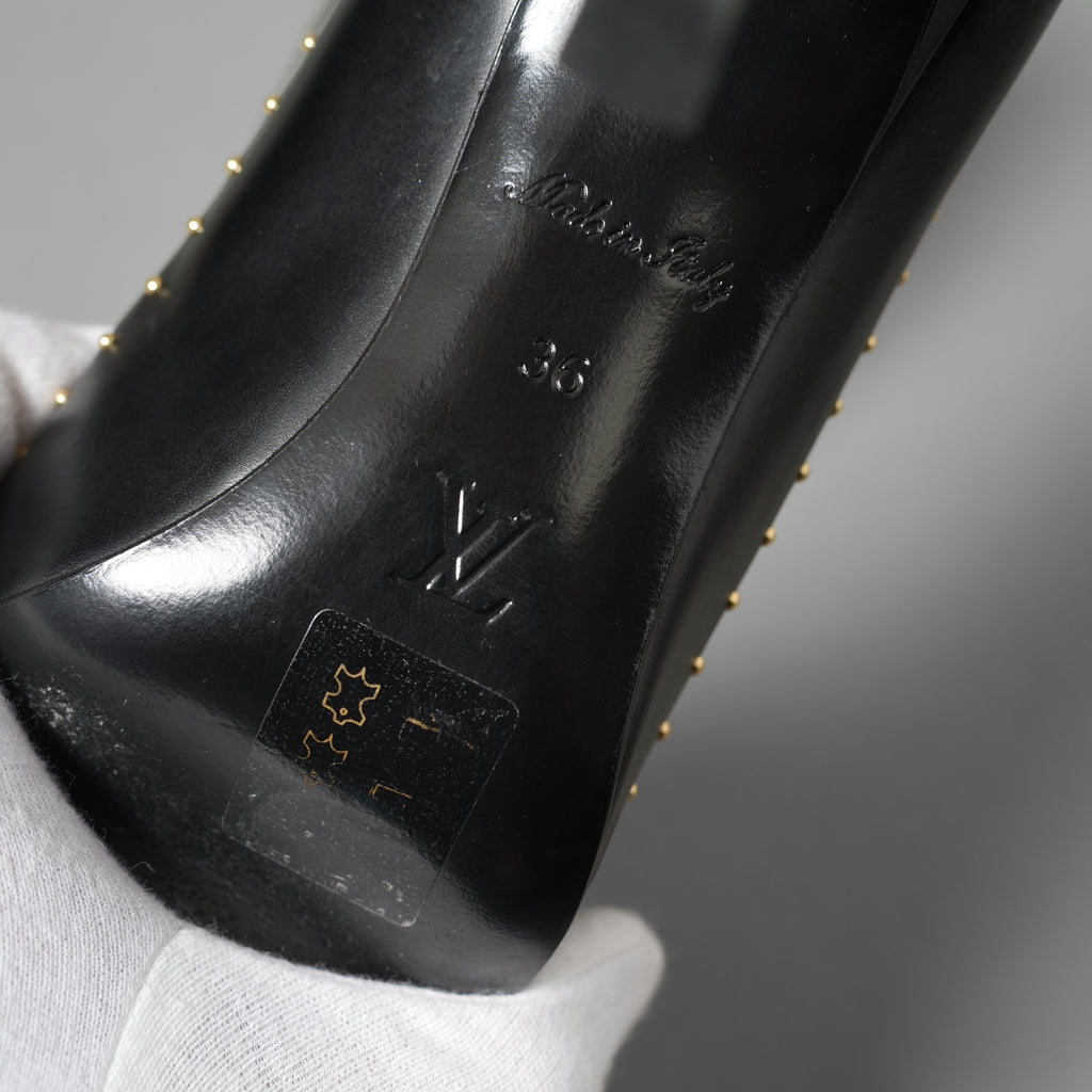 LOUIS VUITTON ルイヴィトン  / シェリー ライン パンプス Cherie pumps モノグラム / size 36 (23cm) BLACK x BROWN）