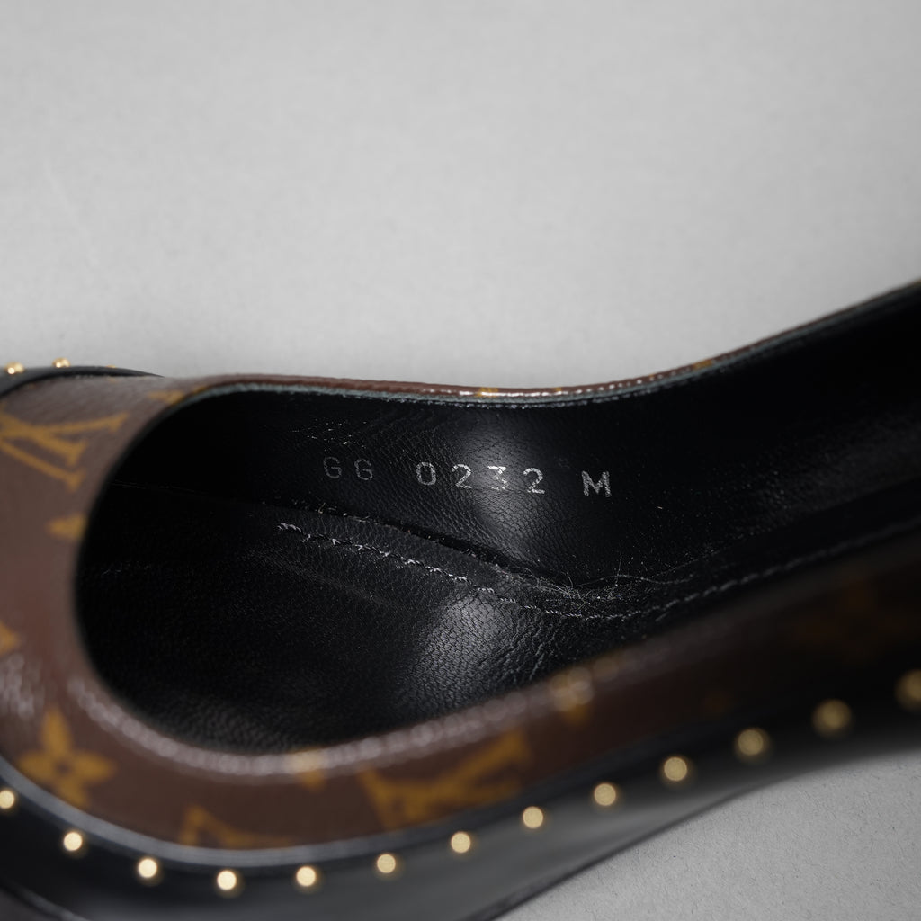 LOUIS VUITTON ルイヴィトン  / シェリー ライン パンプス Cherie pumps モノグラム / size 36 (23cm) BLACK x BROWN）