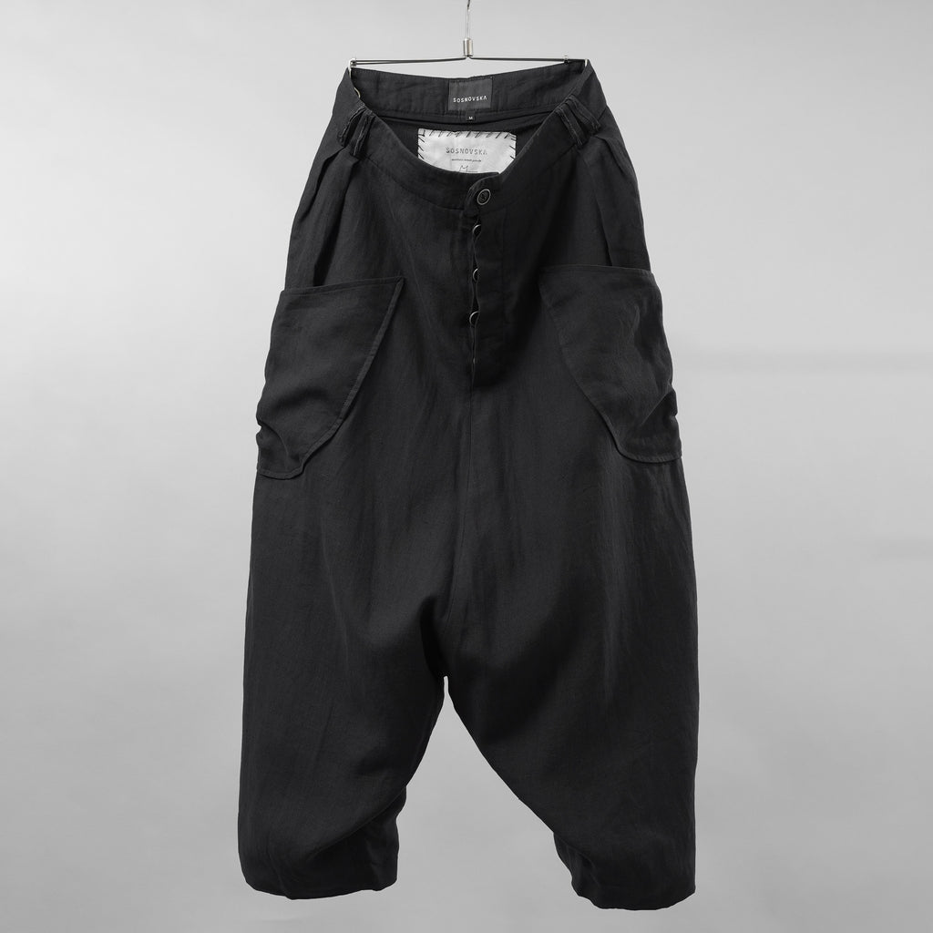 希少 SOSNOVSKA ソスノブスカ / Loaded Pocket Pants パンツ ボトムス / size M (BLACK)