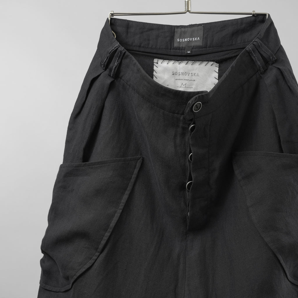 希少 SOSNOVSKA ソスノブスカ / Loaded Pocket Pants パンツ ボトムス / size M (BLACK)