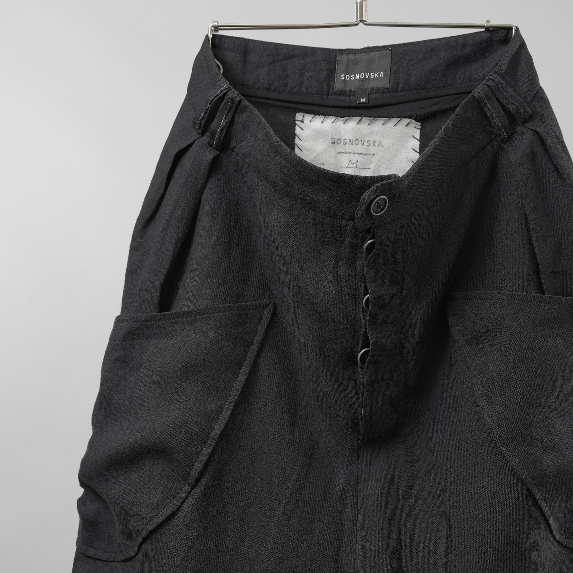 希少 SOSNOVSKA ソスノブスカ / Loaded Pocket Pants パンツ ボトムス / size M (BLACK)