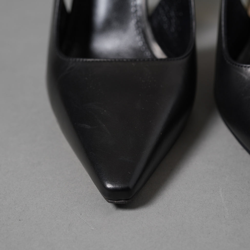 LOUIS VUITTON ルイヴィトン / 22SS Sparkle スパークル スリングバック パンプス チェーン / size 35 (22.5cm) BLACK ヒール シューズ