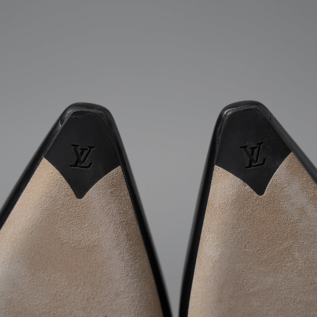 LOUIS VUITTON ルイヴィトン / 22SS Sparkle スパークル スリングバック パンプス チェーン / size 35 (22.5cm) BLACK ヒール シューズ