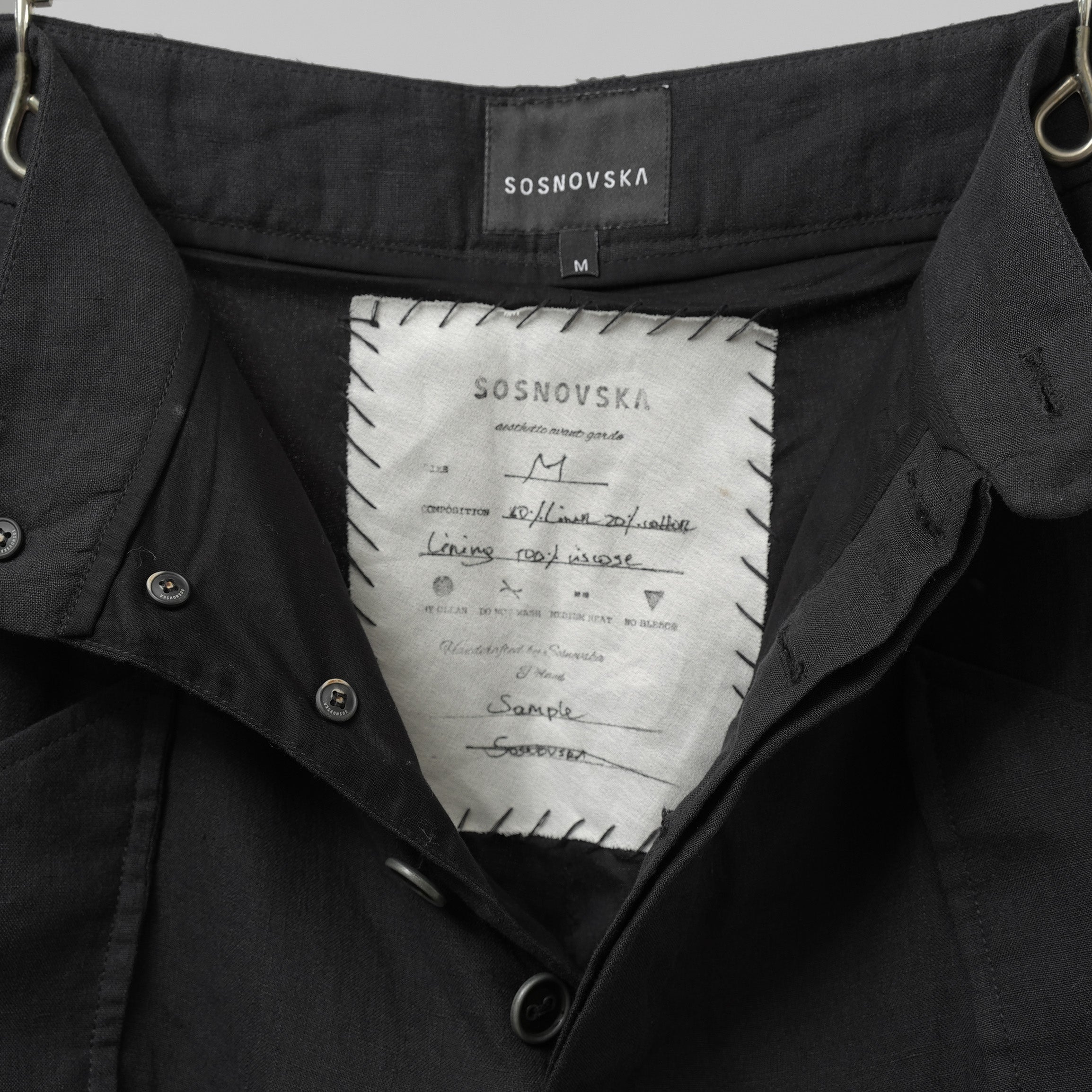 希少 SOSNOVSKA ソスノブスカ / Loaded Pocket Pants パンツ ボトムス / size M (BLACK)