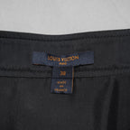 希少 LOUIS VUITTON ルイヴィトン / 美品 21AW ラムスキン アシンメトリー レザー プリーツ スカート / 1A91Y5 / size 38 (BLACK) レディース