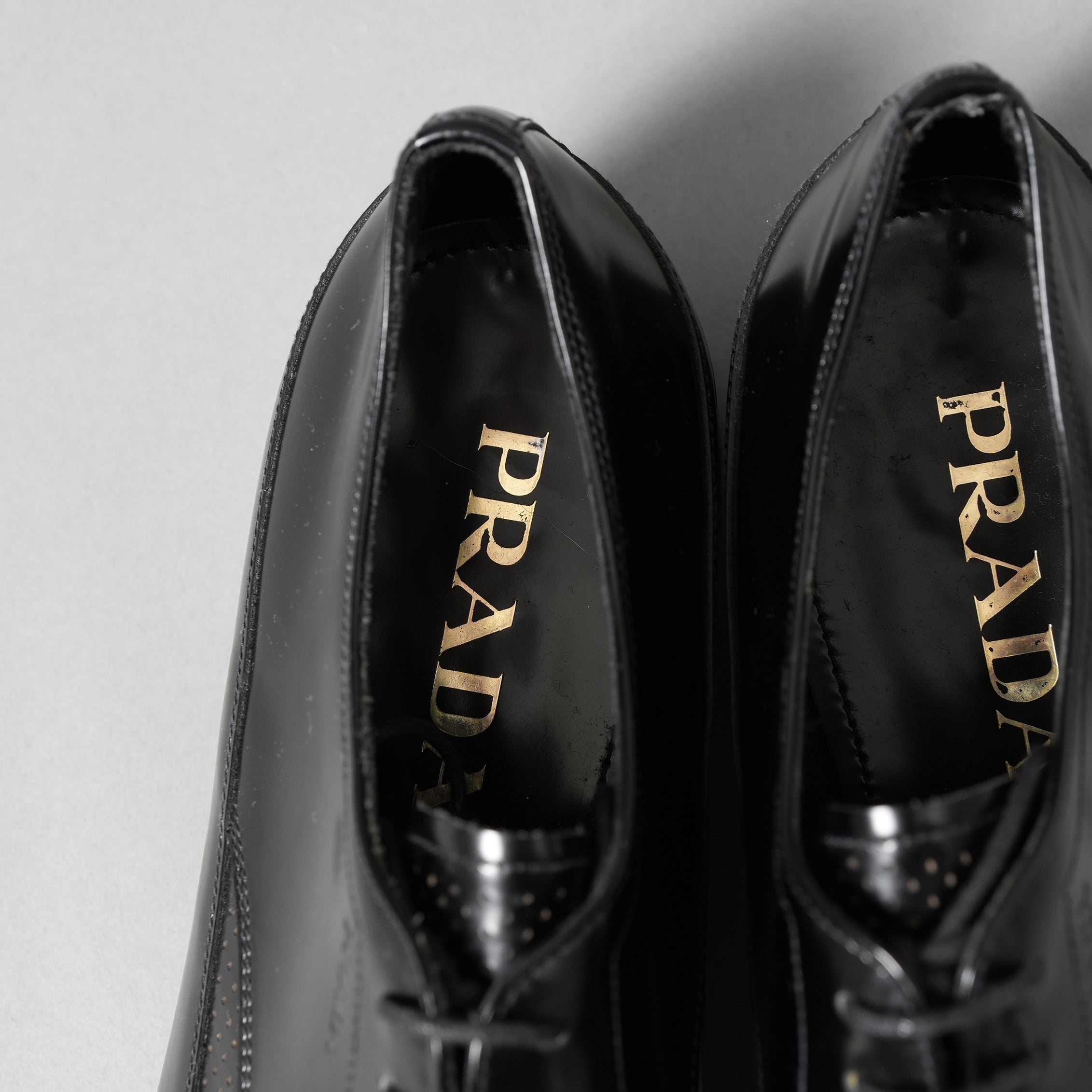 PRADA プラダ / パンチング レザー ダービーシューズ / size 6 (25cm) BLACK