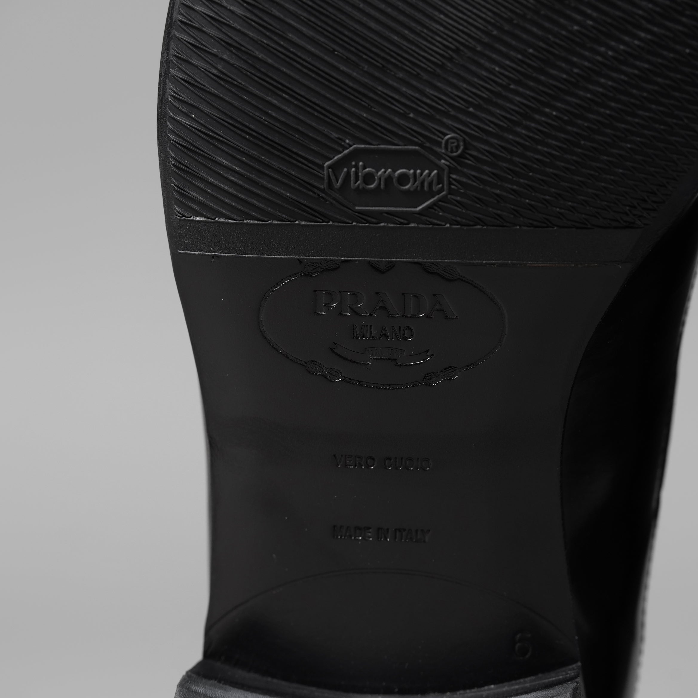 PRADA プラダ / パンチング レザー ダービーシューズ / size 6 (25cm) BLACK