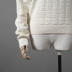 HERMES エルメス / 22AW 美品 Hアッシュ 長袖ニット / ウール ラウンジウェア ヴォヤージュ / 2H2630DA / size38 (WHITE)