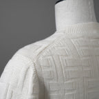 HERMES エルメス / 22AW 美品 Hアッシュ 長袖ニット / ウール ラウンジウェア ヴォヤージュ / 2H2630DA / size38 (WHITE)