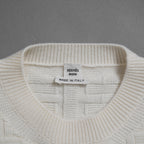 HERMES エルメス / 22AW 美品 Hアッシュ 長袖ニット / ウール ラウンジウェア ヴォヤージュ / 2H2630DA / size38 (WHITE)