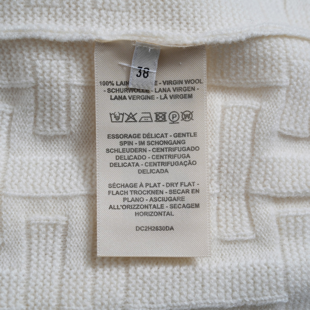 HERMES エルメス / 22AW 美品 Hアッシュ 長袖ニット / ウール ラウンジウェア ヴォヤージュ / 2H2630DA / size38 (WHITE)