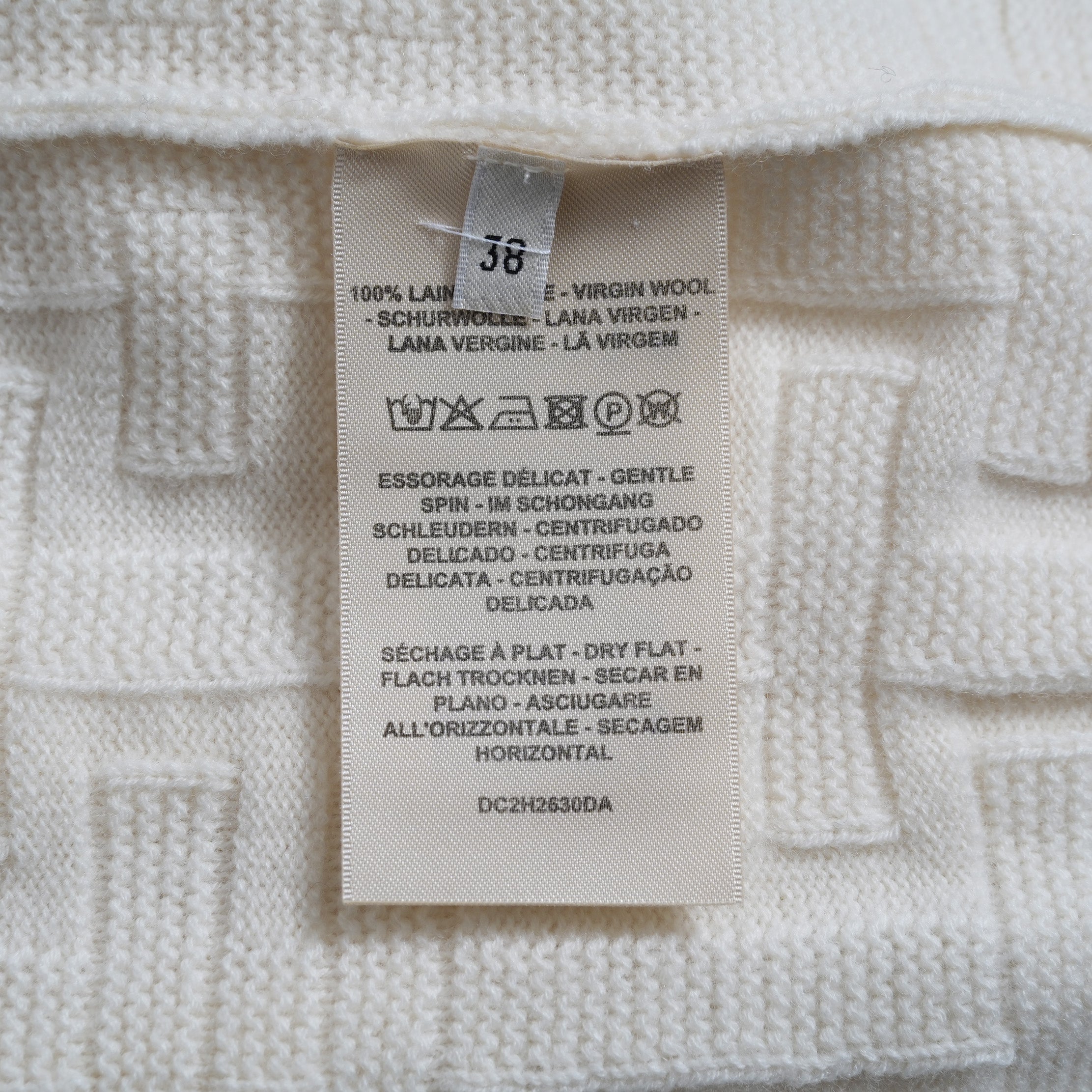 HERMES エルメス / 22AW 美品 Hアッシュ 長袖ニット / ウール ラウンジウェア ヴォヤージュ / 2H2630DA / size38 (WHITE)