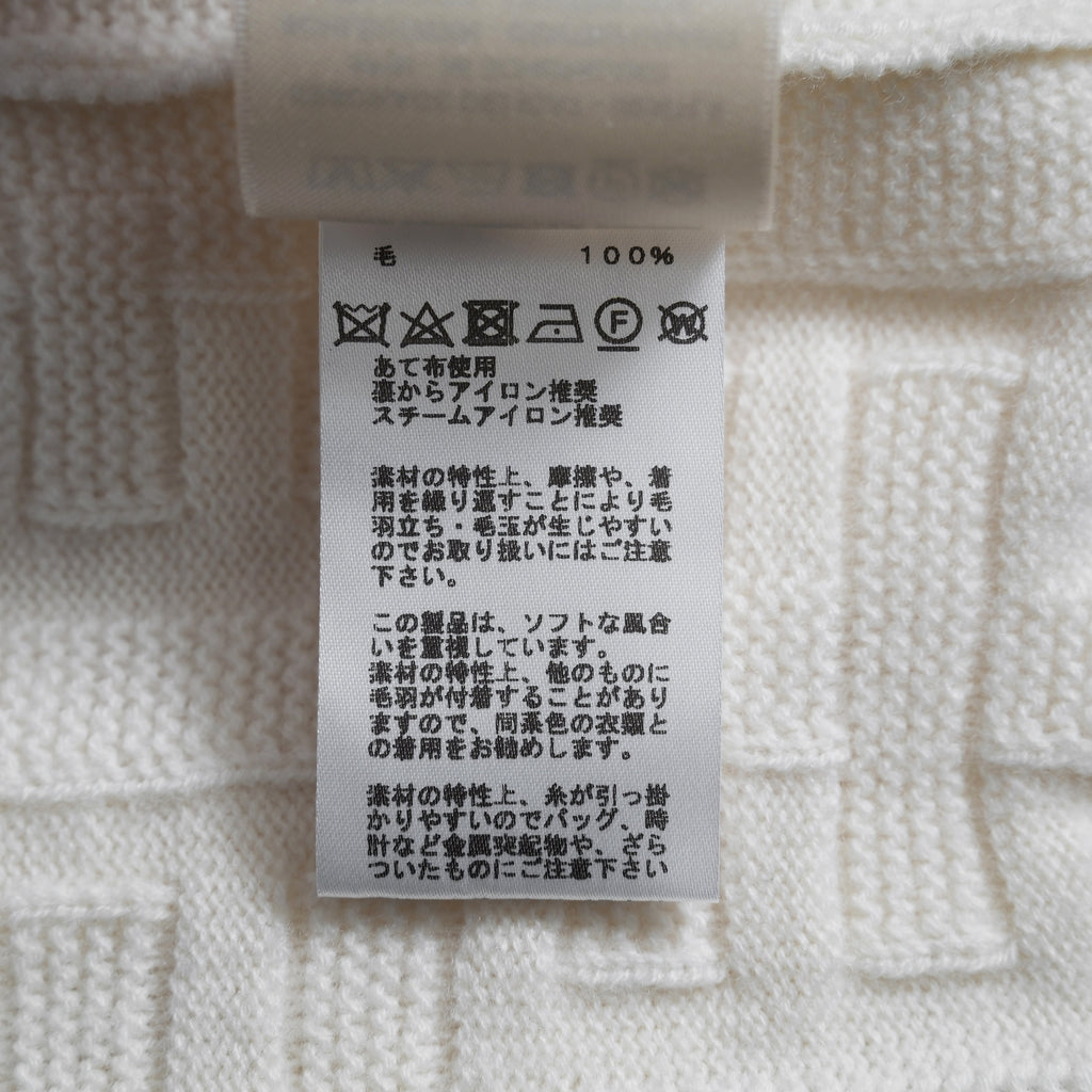 HERMES エルメス / 22AW 美品 Hアッシュ 長袖ニット / ウール ラウンジウェア ヴォヤージュ / 2H2630DA / size38 (WHITE)
