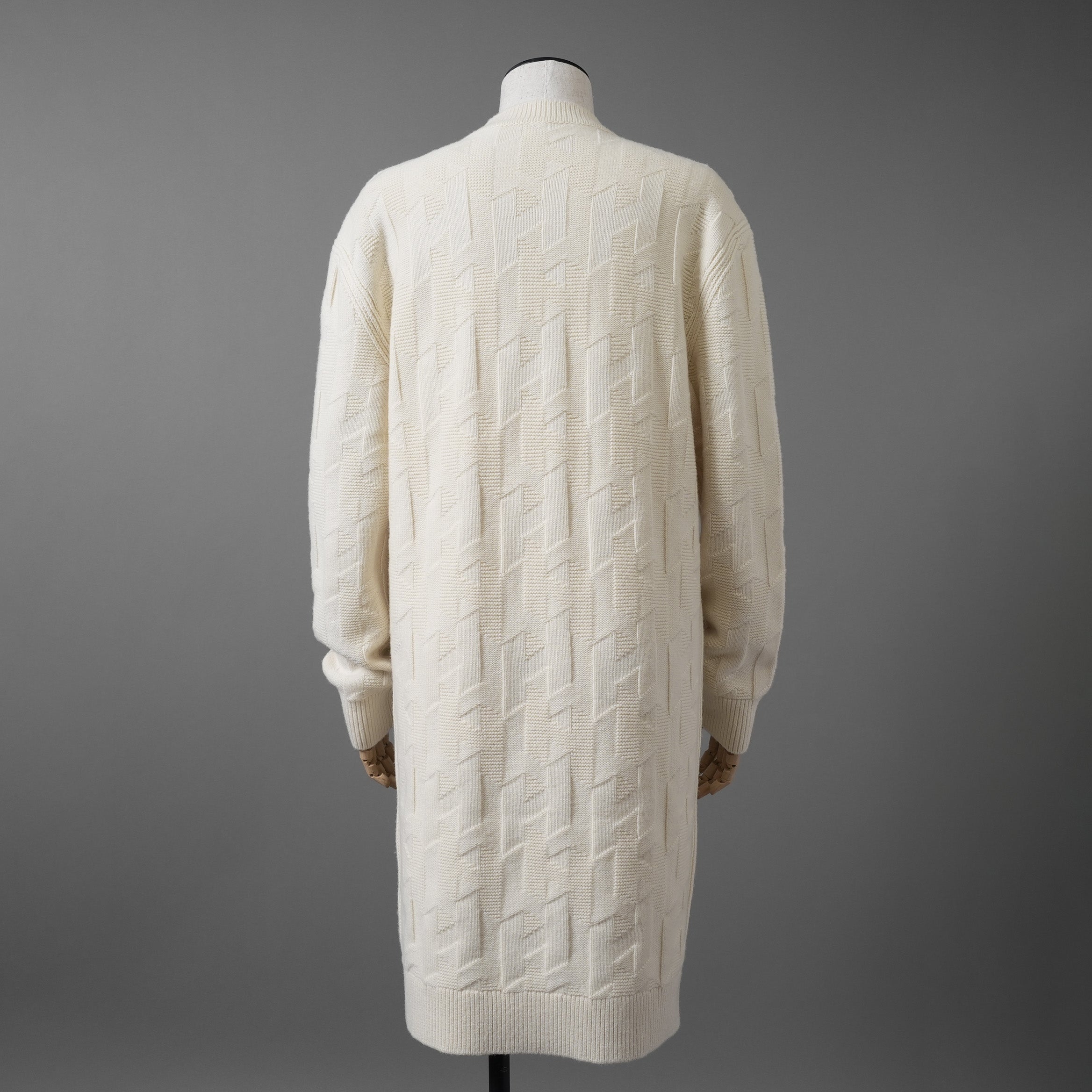 HERMES エルメス / 24AW 美品 Hモチーフ ウール 長袖ニット ワンピース  正規品  / 4H2523D3 / size36 (WHITE)