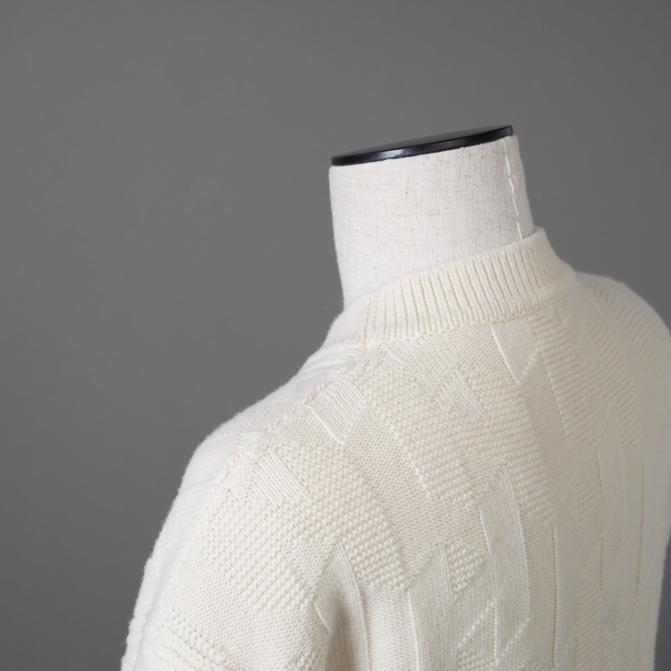 HERMES エルメス / 24AW 美品 Hモチーフ ウール 長袖ニット ワンピース  正規品  / 4H2523D3 / size36 (WHITE)
