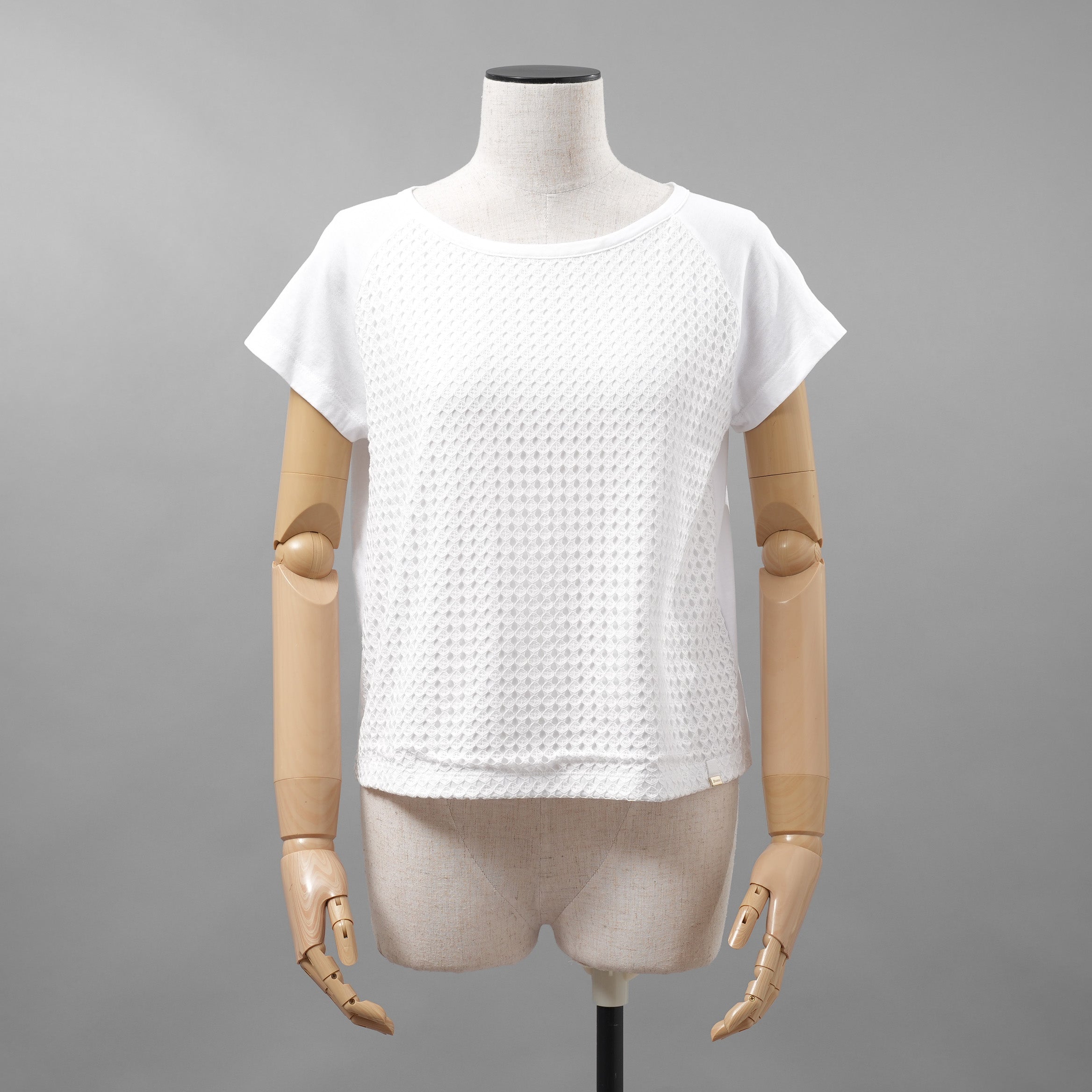 HERNO ヘルノ / 24SS SUPERFINE COTTON JERSEY SPRING LACE 半袖Tシャツ / size 71291-68332-1 /  size40 (WHITE) レディース