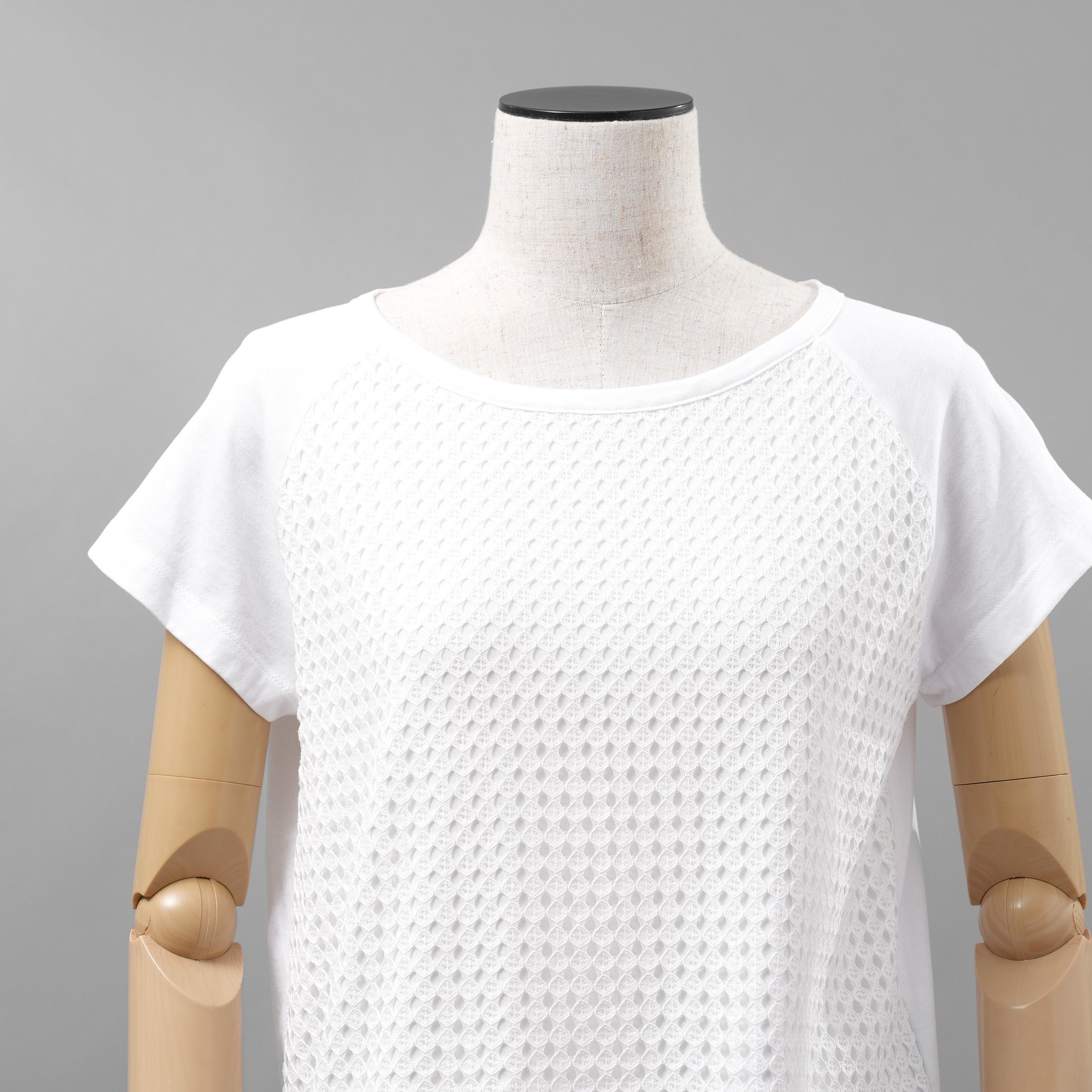 HERNO ヘルノ / 24SS SUPERFINE COTTON JERSEY SPRING LACE 半袖Tシャツ / size 71291-68332-1 /  size40 (WHITE) レディース