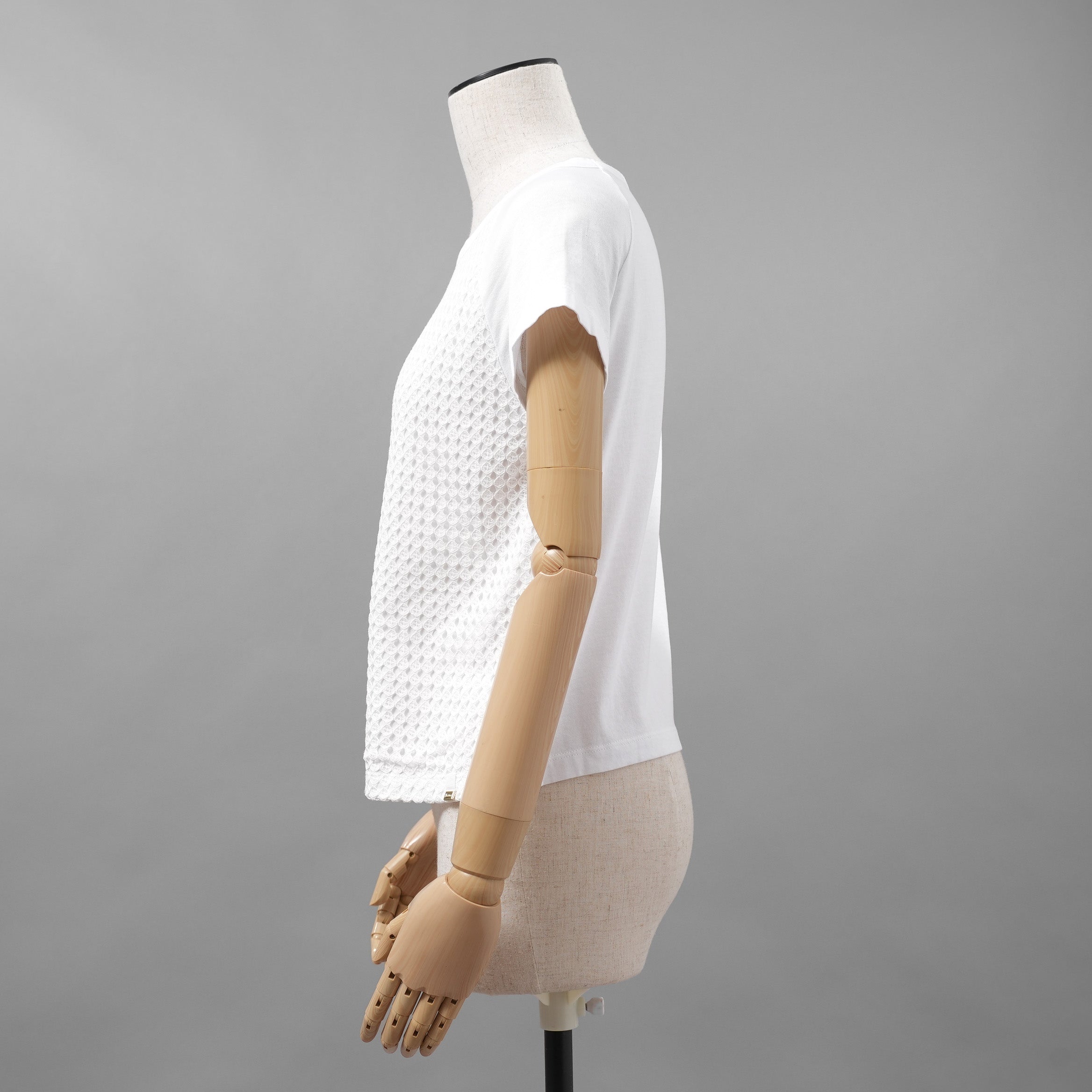 HERNO ヘルノ / 24SS SUPERFINE COTTON JERSEY SPRING LACE 半袖Tシャツ / size 71291-68332-1 /  size40 (WHITE) レディース