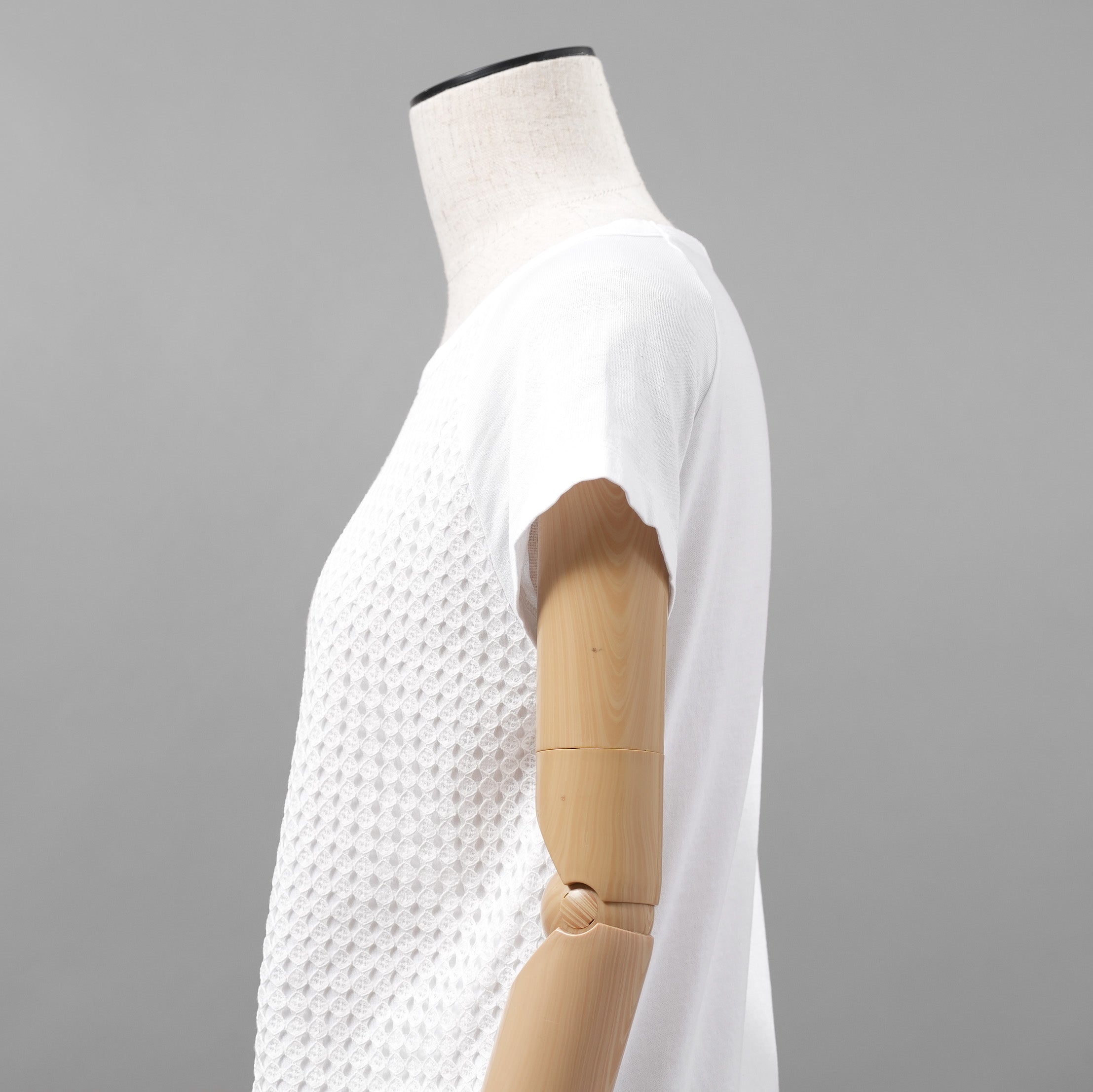 HERNO ヘルノ / 24SS SUPERFINE COTTON JERSEY SPRING LACE 半袖Tシャツ / size 71291-68332-1 /  size40 (WHITE) レディース