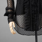 Christian Dior クリスチャンディオール/ 21SS 美品 Sheer Blouse with Plastron メッシュブラウス 長袖シャツ / 111B59A8505 / size 40 (BLACK)