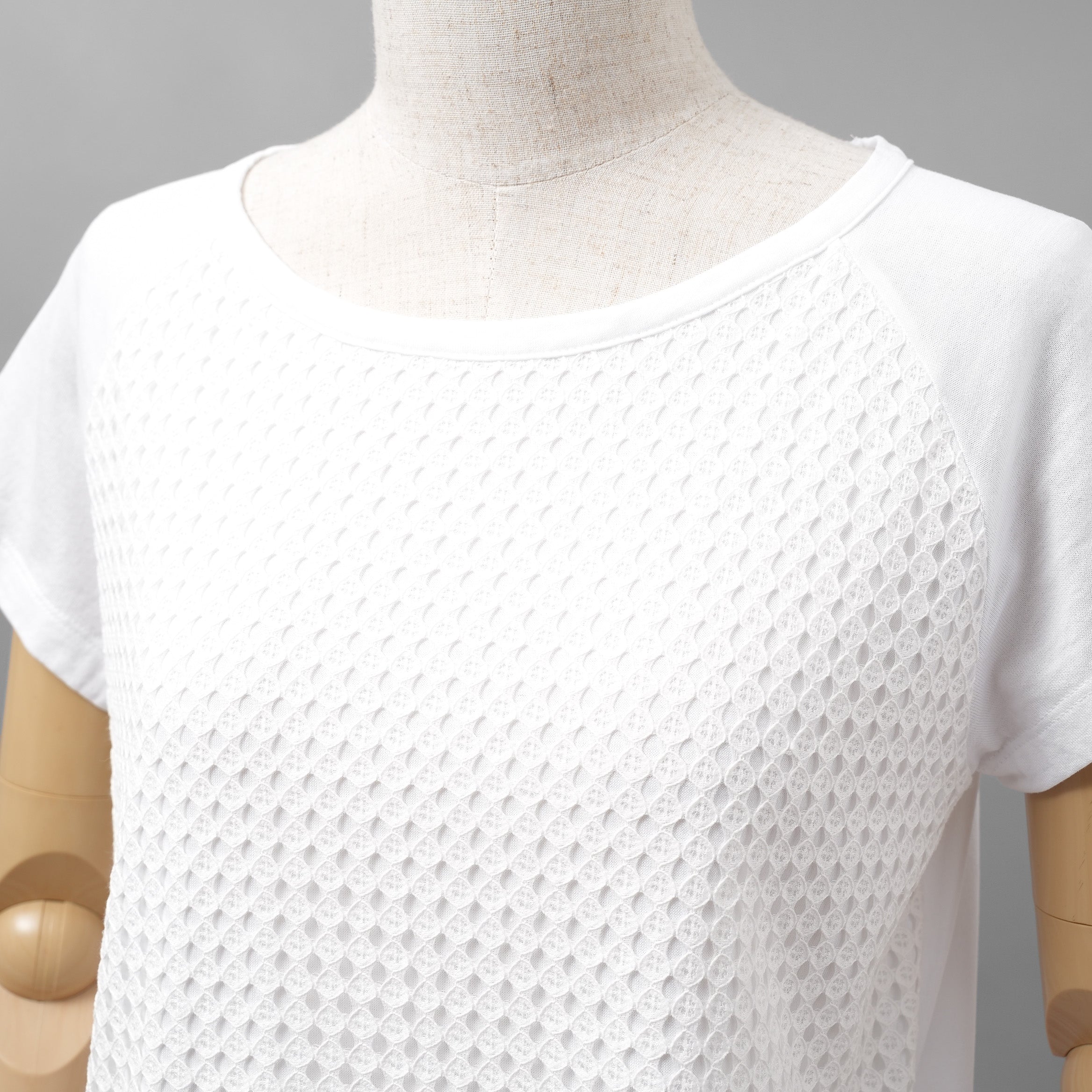 HERNO ヘルノ / 24SS SUPERFINE COTTON JERSEY SPRING LACE 半袖Tシャツ / size 71291-68332-1 /  size40 (WHITE) レディース