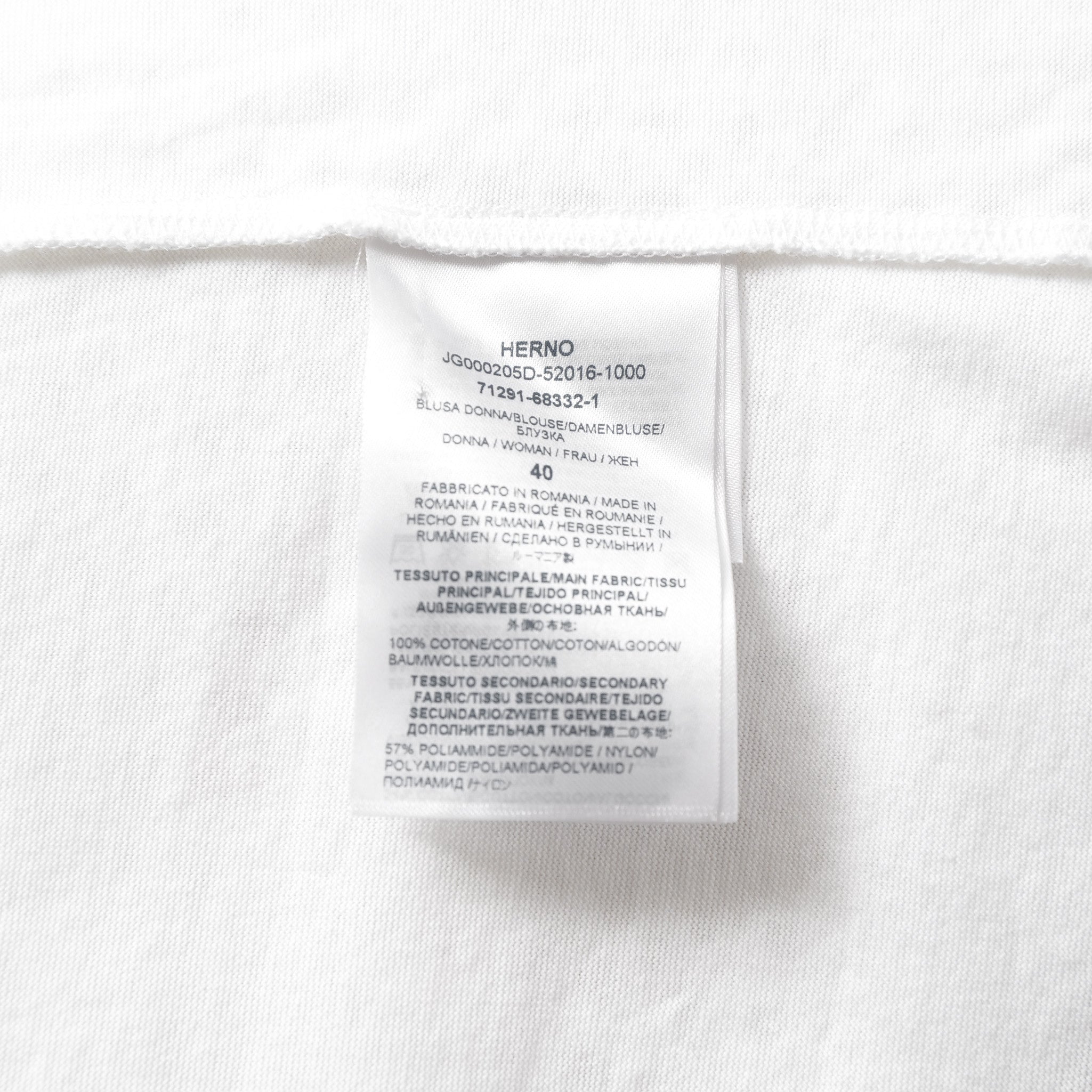 HERNO ヘルノ / 24SS SUPERFINE COTTON JERSEY SPRING LACE 半袖Tシャツ / size 71291-68332-1 /  size40 (WHITE) レディース