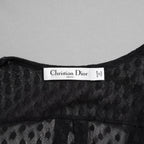 Christian Dior クリスチャンディオール/ 21SS 美品 Sheer Blouse with Plastron メッシュブラウス 長袖シャツ / 111B59A8505 / size 40 (BLACK)