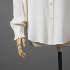 CELINE セリーヌ / 美品 エディ期 / フリル ブラウス / シルククレープ / 長袖シャツ / 2B114008D / size 36 (IVORY WHITE)