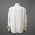 CELINE セリーヌ / 美品 エディ期 / フリル ブラウス / シルククレープ / 長袖シャツ / 2B114008D / size 36 (IVORY WHITE)
