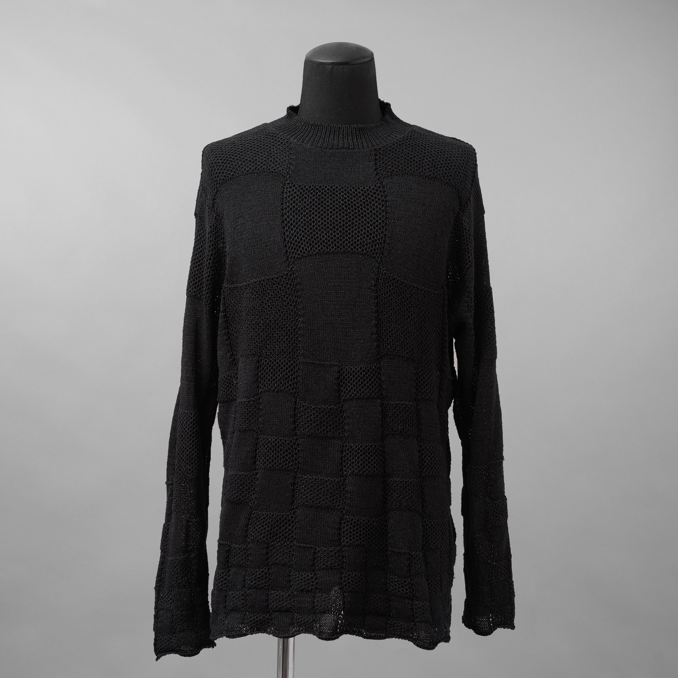 YUTA MATSUOKA ユウタ マツオカ / 25SS 和紙シルクニット プルオーバー 長袖ニット/ size 2 (BLACK)