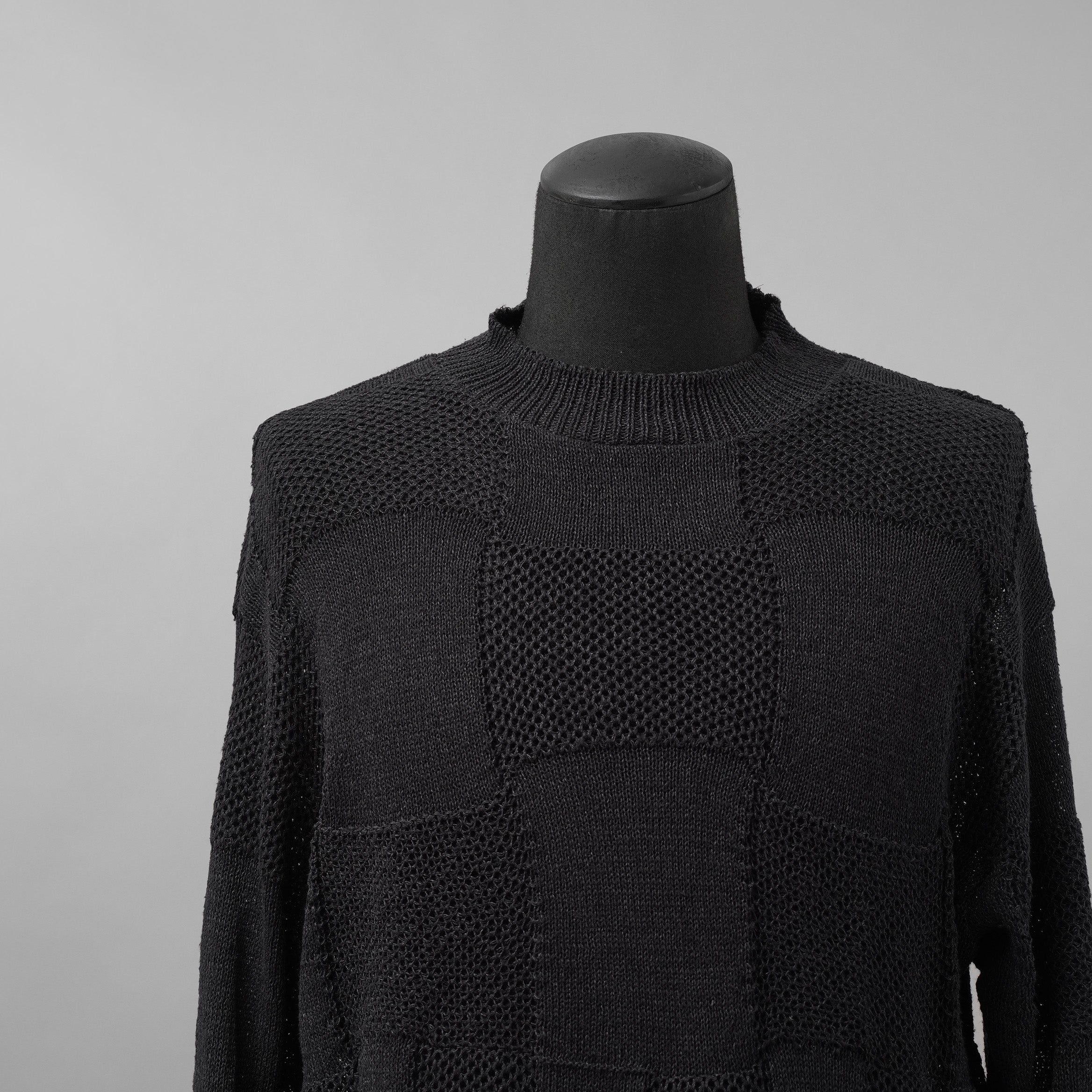 YUTA MATSUOKA ユウタ マツオカ / 25SS 和紙シルクニット プルオーバー 長袖ニット/ size 2 (BLACK)