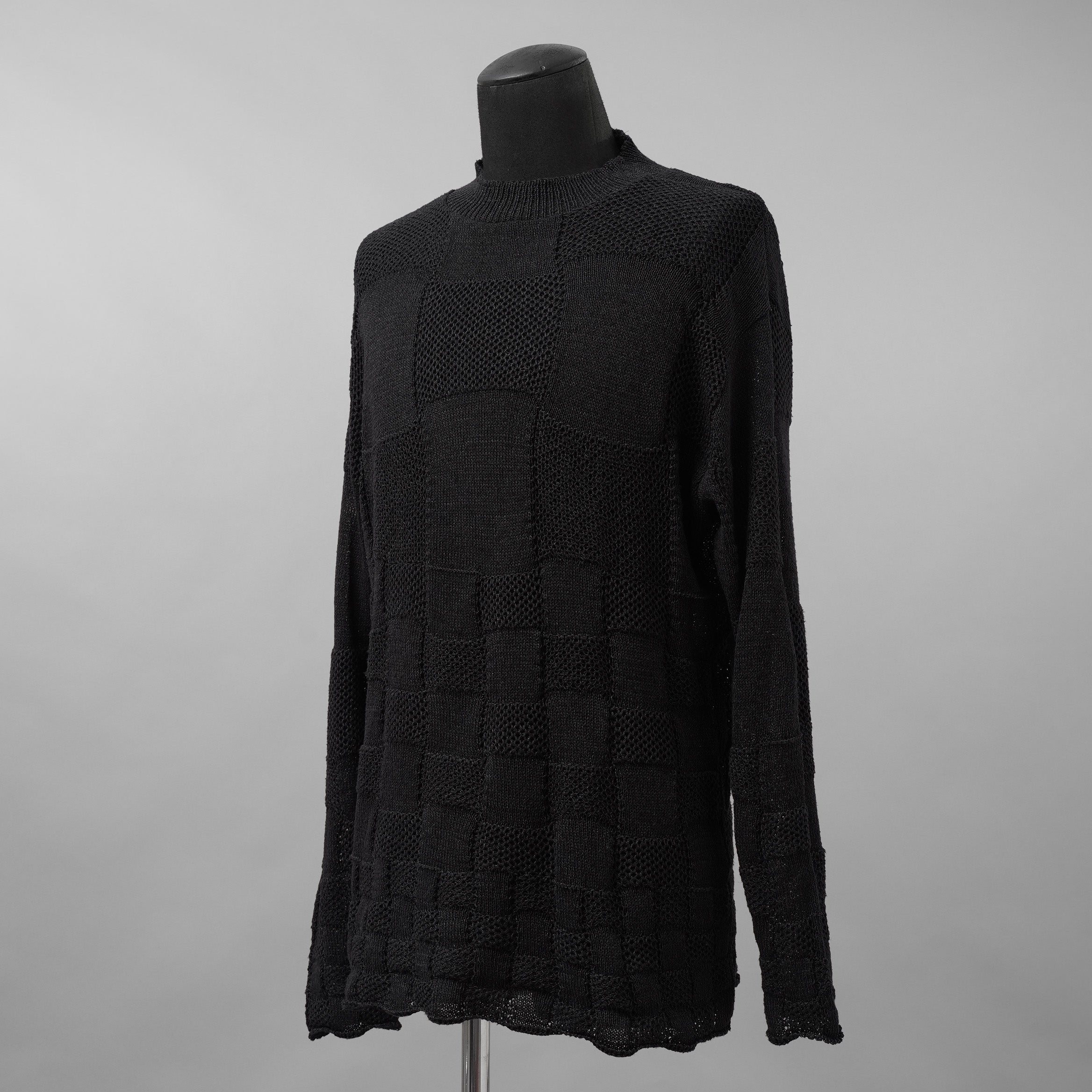 YUTA MATSUOKA ユウタ マツオカ / 25SS 和紙シルクニット プルオーバー 長袖ニット/ size 2 (BLACK)