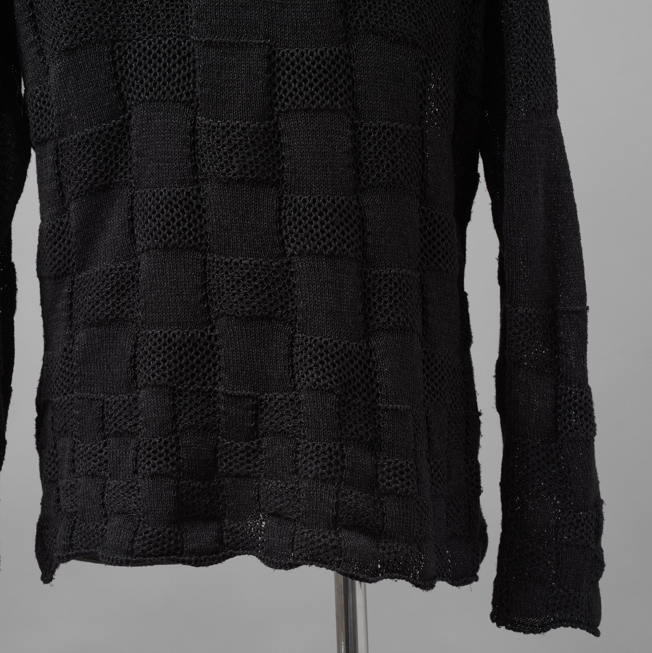 YUTA MATSUOKA ユウタ マツオカ / 25SS 和紙シルクニット プルオーバー 長袖ニット/ size 2 (BLACK)