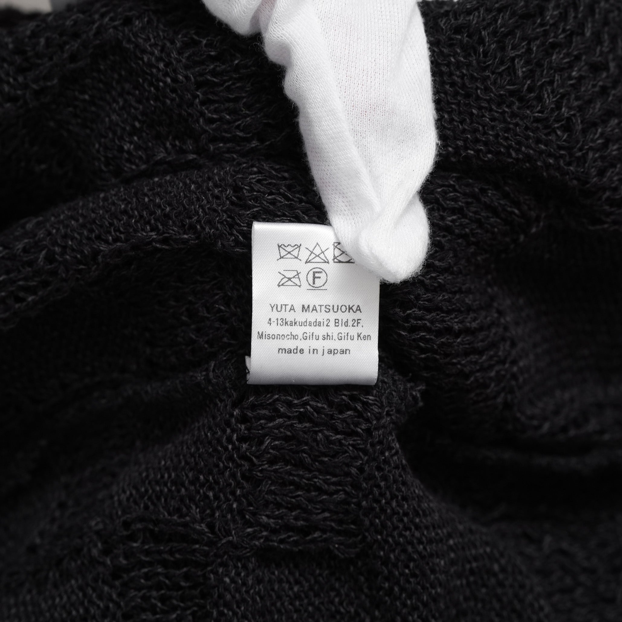 YUTA MATSUOKA ユウタ マツオカ / 25SS 和紙シルクニット プルオーバー 長袖ニット/ size 2 (BLACK)
