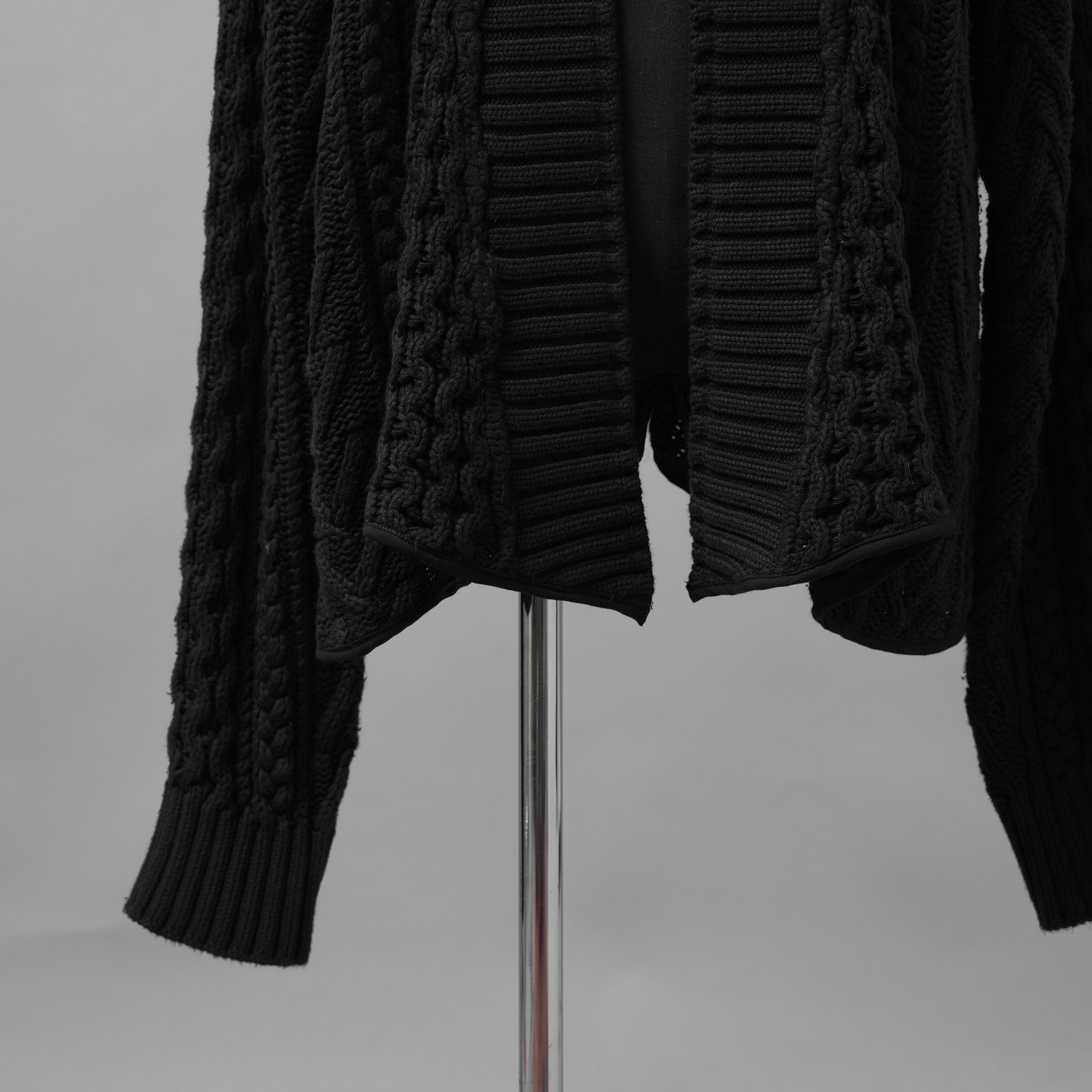 Greg Lauren グレッグローレン / 美品 25SS ロンハーマン別注 Fisherman Sweater フィッシャーマン ニット カーディガン / JM033 RN-151948 / size 2 (BLACK)