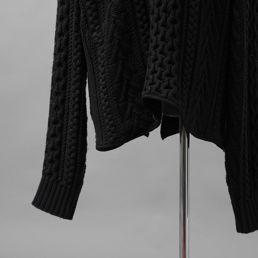 Greg Lauren グレッグローレン / 美品 25SS ロンハーマン別注 Fisherman Sweater フィッシャーマン ニット カーディガン / JM033 RN-151948 / size 2 (BLACK)
