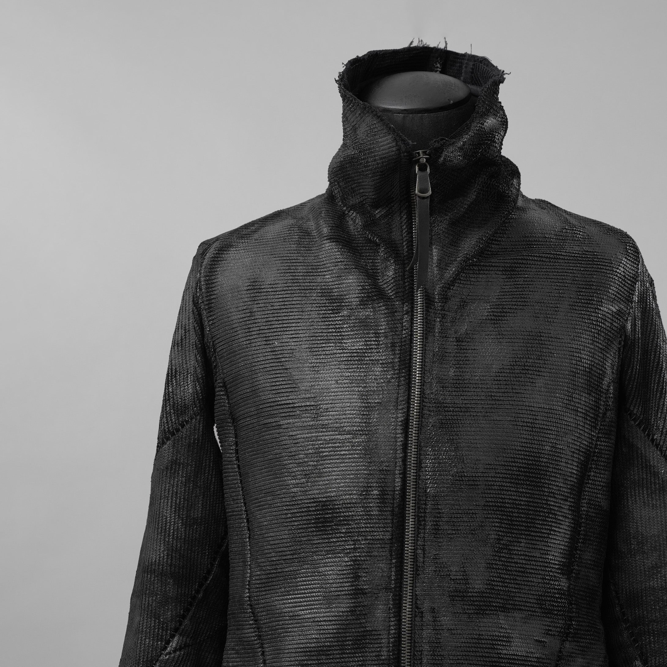 Leon Emanuel Blanck レオン エマニュエル ブランク / 美品 18AW FORCED STRAIGHTJACKET HEAVY CHORD with LATEX TREATMENT コーティング ジャケット / size 46  (BLACK)