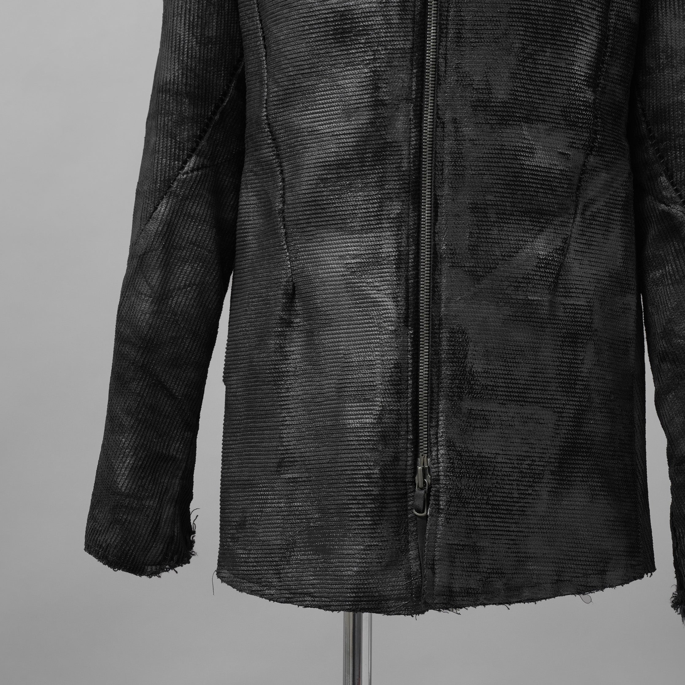 Leon Emanuel Blanck レオン エマニュエル ブランク / 美品 18AW FORCED STRAIGHTJACKET HEAVY CHORD with LATEX TREATMENT コーティング ジャケット / size 46  (BLACK)