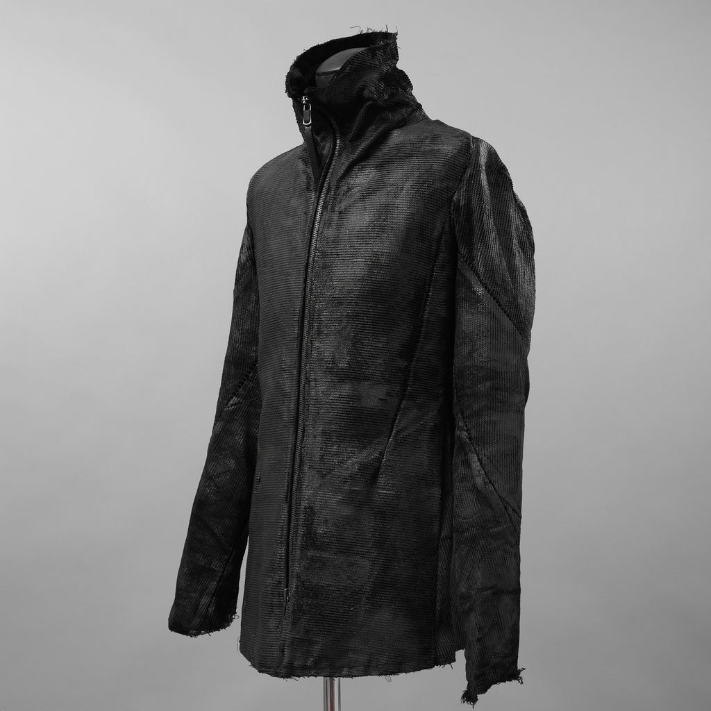 Leon Emanuel Blanck レオン エマニュエル ブランク / 美品 18AW FORCED STRAIGHTJACKET HEAVY CHORD with LATEX TREATMENT コーティング ジャケット / size 46  (BLACK)