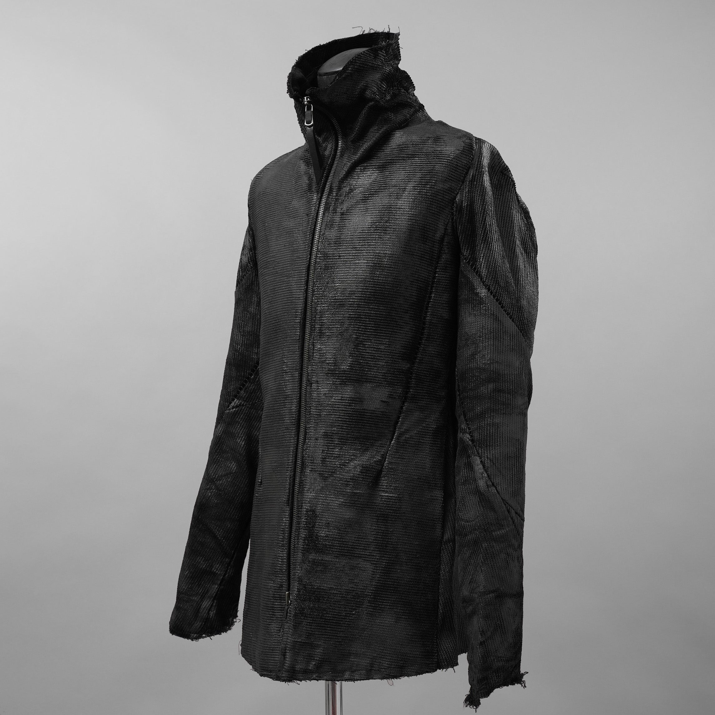 Leon Emanuel Blanck レオン エマニュエル ブランク / 美品 18AW FORCED STRAIGHTJACKET HEAVY CHORD with LATEX TREATMENT コーティング ジャケット / size 46  (BLACK)
