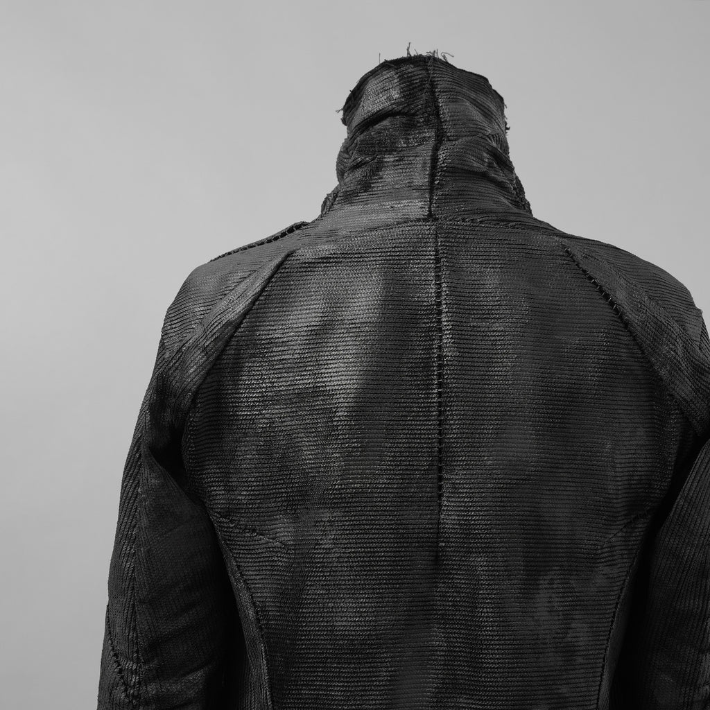 Leon Emanuel Blanck レオン エマニュエル ブランク / 美品 18AW FORCED STRAIGHTJACKET HEAVY CHORD with LATEX TREATMENT コーティング ジャケット / size 46  (BLACK)