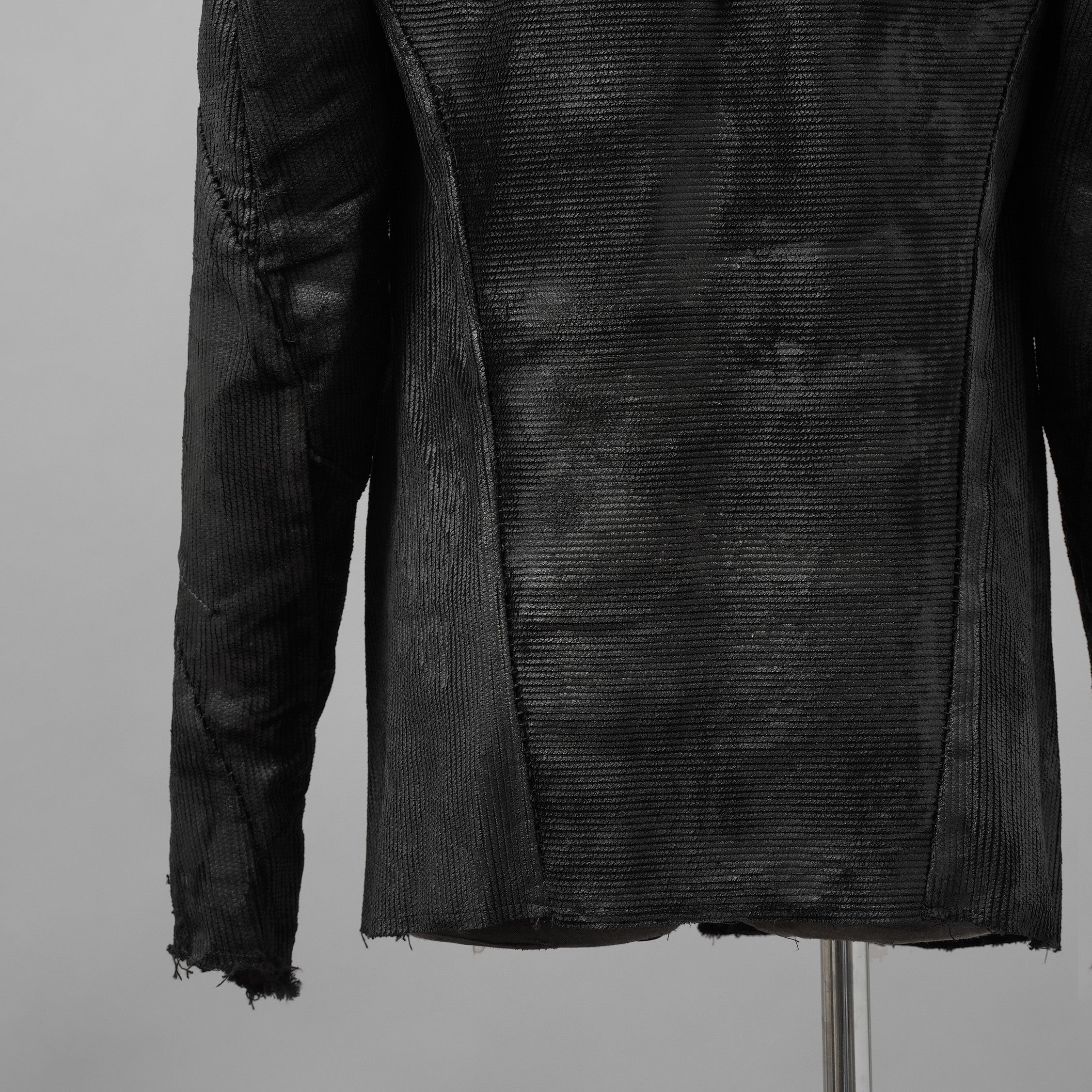 Leon Emanuel Blanck レオン エマニュエル ブランク / 美品 18AW FORCED STRAIGHTJACKET HEAVY CHORD with LATEX TREATMENT コーティング ジャケット / size 46  (BLACK)
